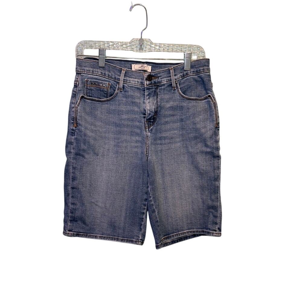 Levi's Womens Bermuda Jean Shorts Size 10 Medium Blue Wash Stretch Demin